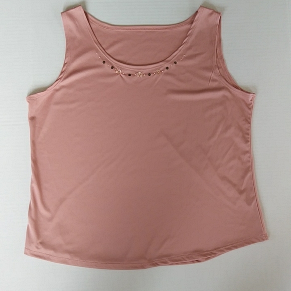 Alfred Dunner Crochet Lace Floral Button Up Blouse w/Tank Top 12 Pink - Picture 11 of 16